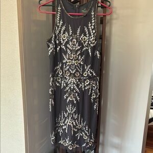 Elegant Embellished Gray Dress